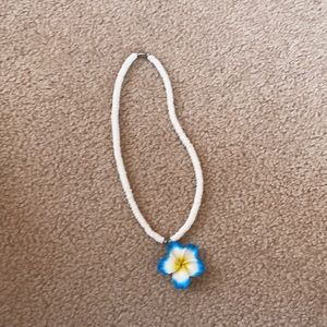 Hawaiian Blue Flower Necklace